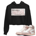 Air Jordan 1 Washed Pink Sneaker Match Tees Jordan Plate Sneaker Tees AJ1 Washed Pink Sneaker Release Tees Women's Shirts Black 1
