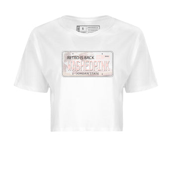Air Jordan 1 Washed Pink Sneaker Match Tees Jordan Plate Sneaker Tees AJ1 Washed Pink Sneaker Release Tees Women's Shirts White 2