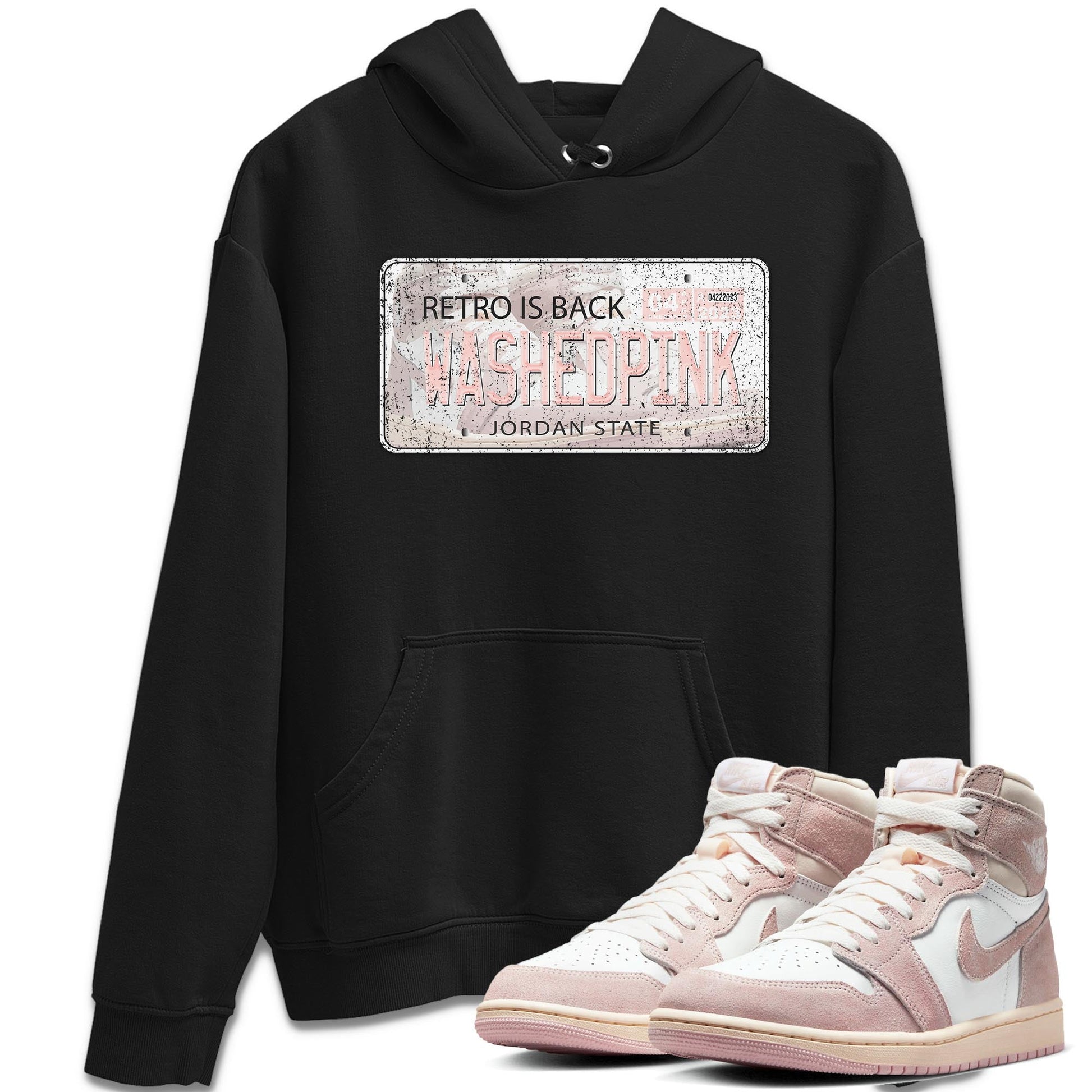 Air Jordan 1 Washed Pink Sneaker Match Tees Jordan Plate Sneaker Tees AJ1 Washed Pink Sneaker Release Tees Unisex Shirts Black 1