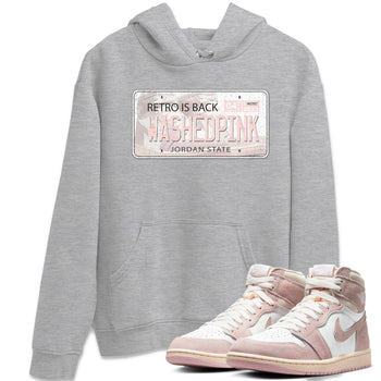 Air Jordan 1 Washed Pink Sneaker Match Tees Jordan Plate Sneaker Tees AJ1 Washed Pink Sneaker Release Tees Unisex Shirts Heather Grey 1
