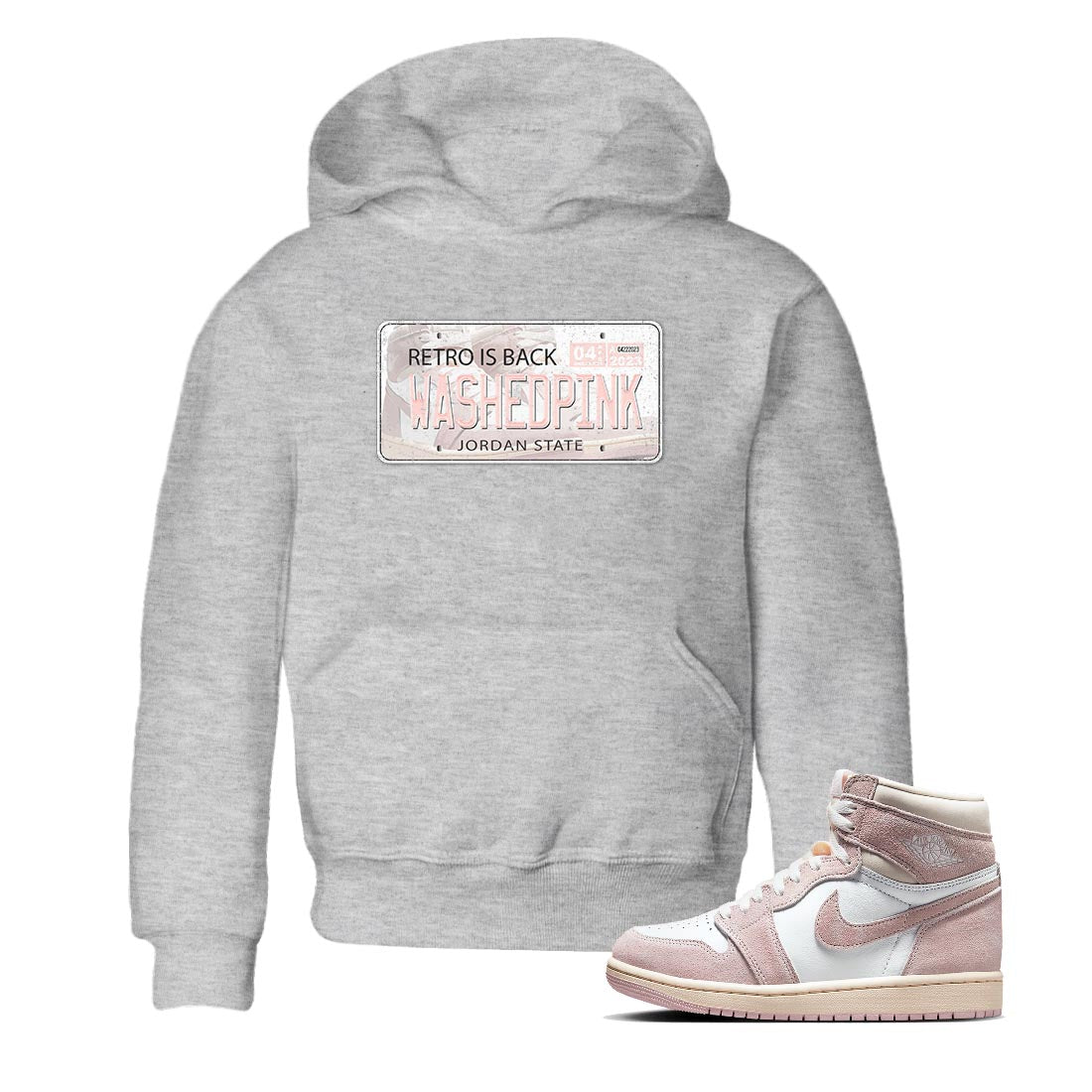 Air Jordan 1 Washed Pink Jordan Plate Baby and Kids Sneaker Tees AJ1 Washed Pink Kids Sneaker Tees Washing and Care Tip