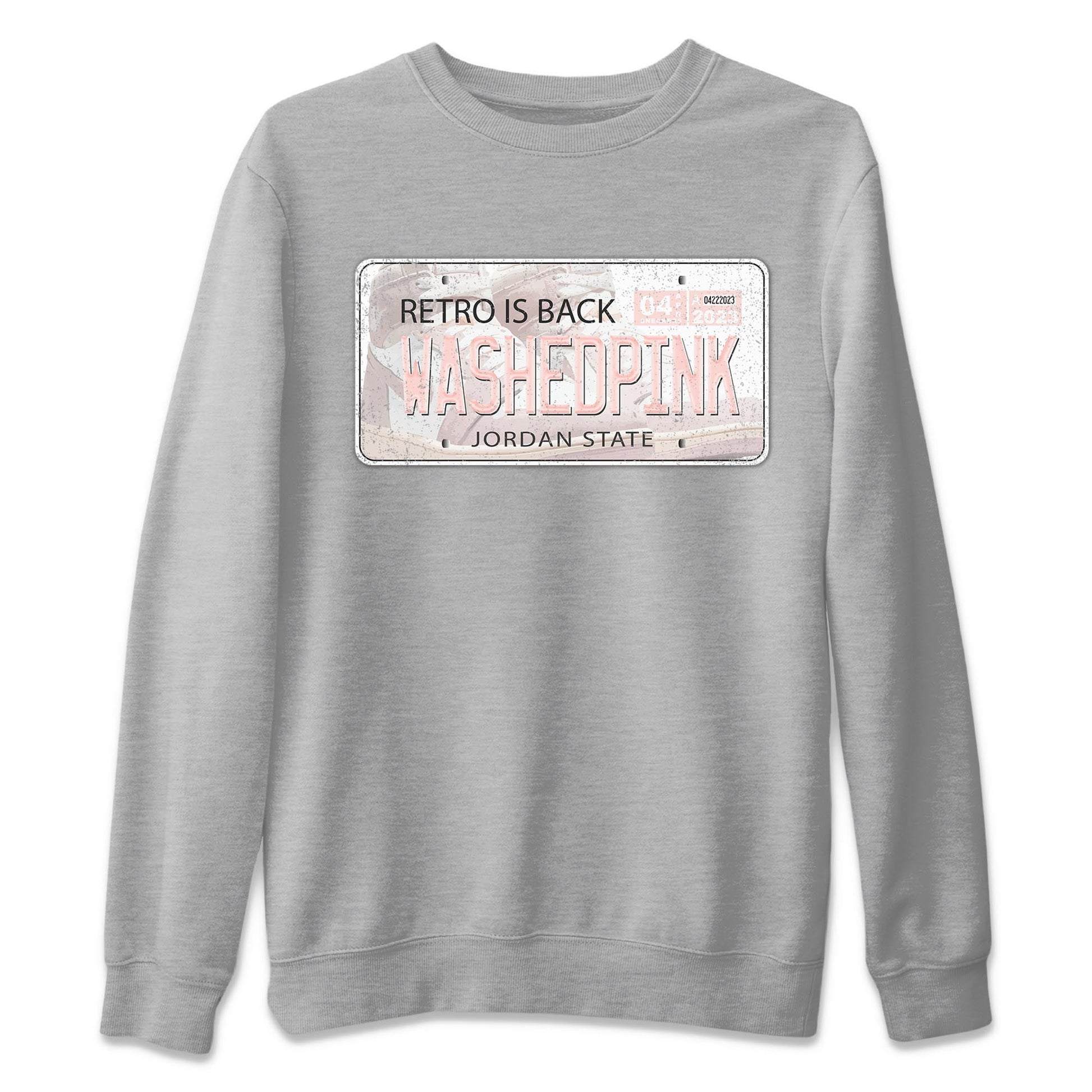 Air Jordan 1 Washed Pink Sneaker Match Tees Jordan Plate Sneaker Tees AJ1 Washed Pink Sneaker Release Tees Unisex Shirts Heather Grey 2