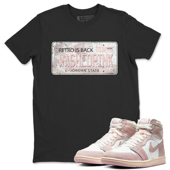 Air Jordan 1 Washed Pink Sneaker Match Tees Jordan Plate Sneaker Tees AJ1 Washed Pink Sneaker Release Tees Unisex Shirts Black 1