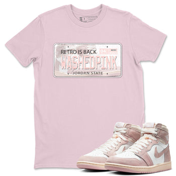 Air Jordan 1 Washed Pink Jordan Plate Crew Neck Sneaker Tees AJ1 Washed Pink Sneaker T-Shirts Size Chart