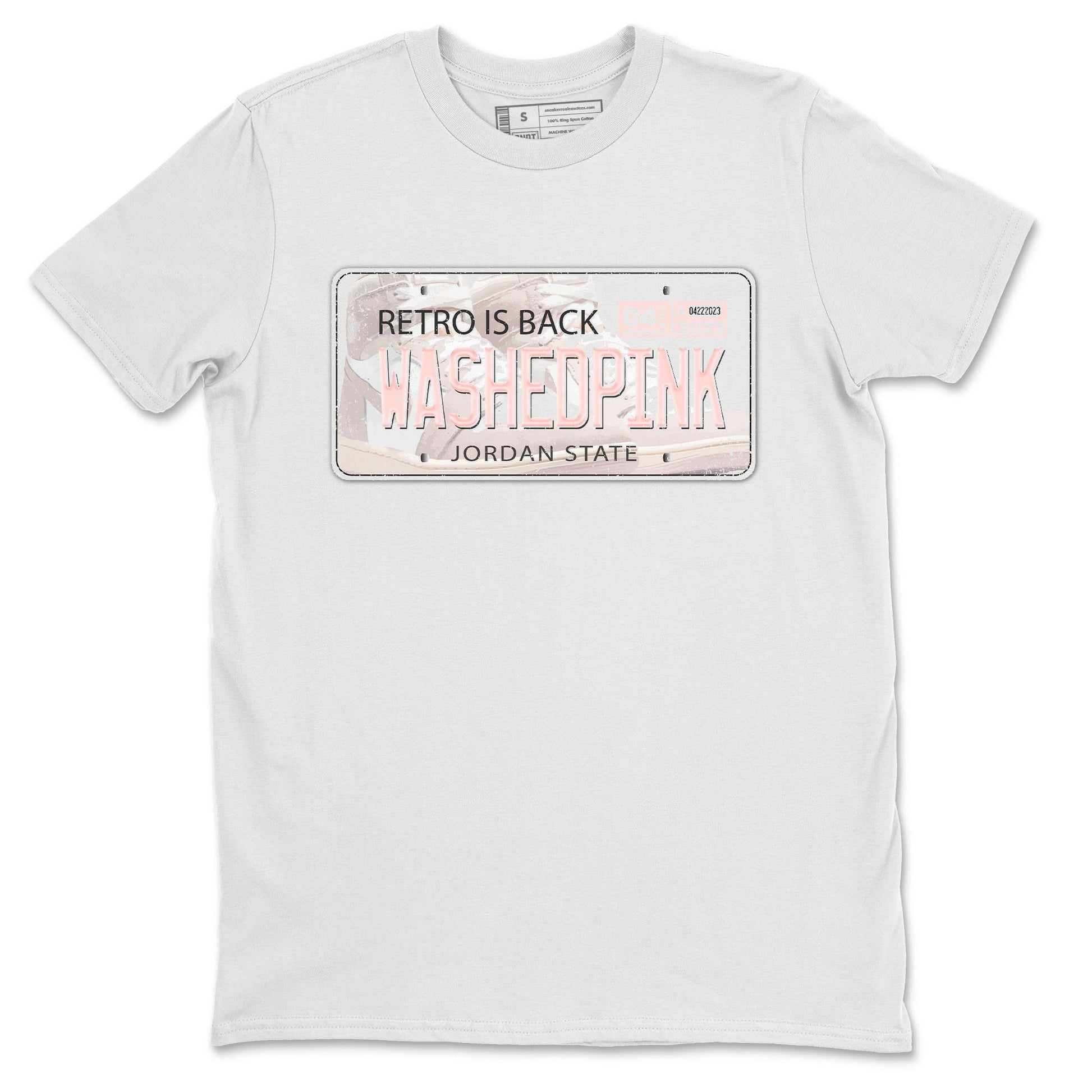 Air Jordan 1 Washed Pink Sneaker Match Tees Jordan Plate Sneaker Tees AJ1 Washed Pink Sneaker Release Tees Unisex Shirts White 2