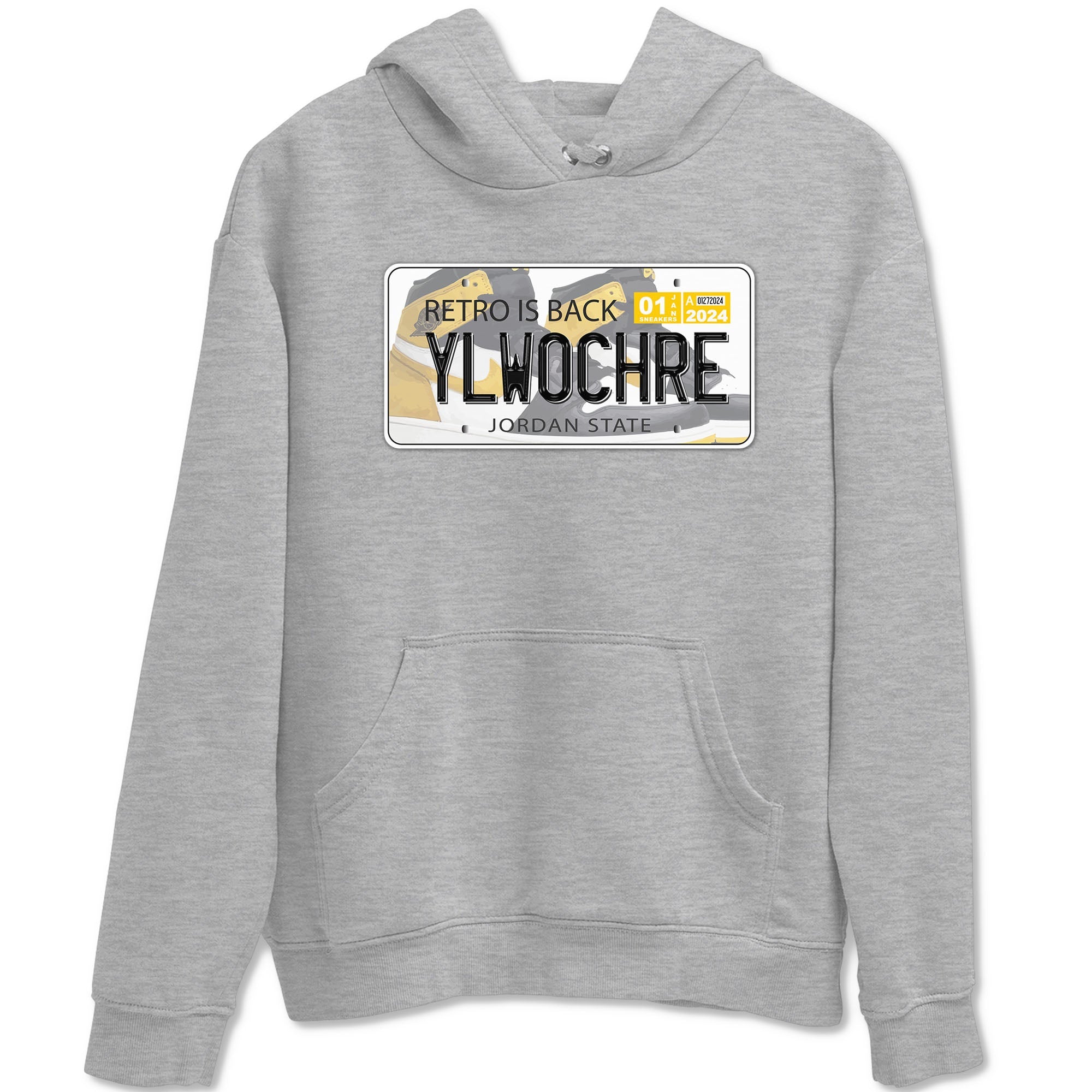 1s Yellow Ochre shirt to match jordans Jordan Plate sneaker tees Air Jordan 1 High OG Yellow Ochre SNRT Sneaker Release Tees unisex cotton Heather Grey 2 crew neck shirt