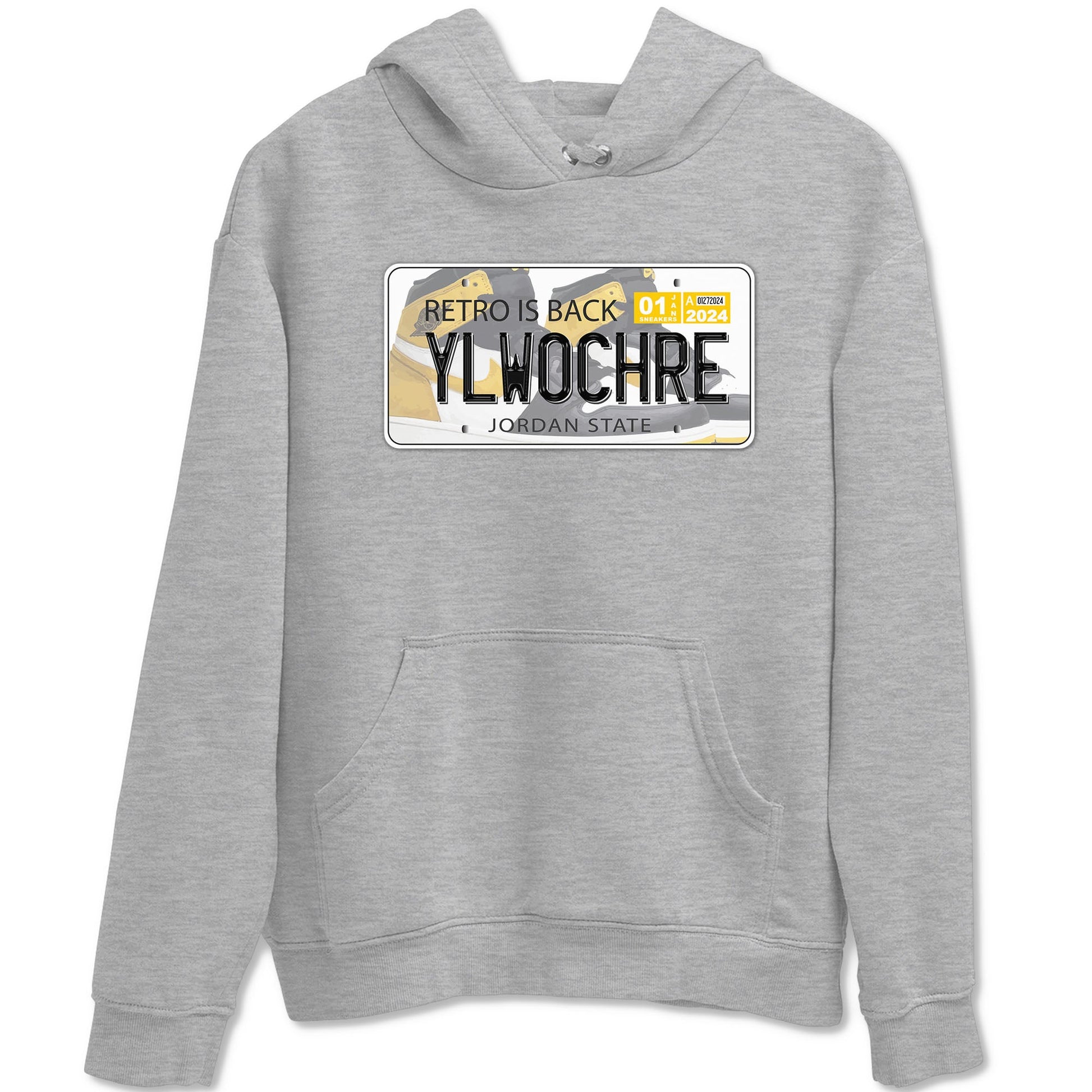 1s Yellow Ochre shirt to match jordans Jordan Plate sneaker tees Air Jordan 1 High OG Yellow Ochre SNRT Sneaker Release Tees unisex cotton Heather Grey 2 crew neck shirt