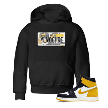 1s Yellow Ochre shirt to match jordans Jordan Plate sneaker tees Air Jordan 1 High OG Yellow Ochre SNRT sneaker release tees baby toddler Black 1 cotton Shirt