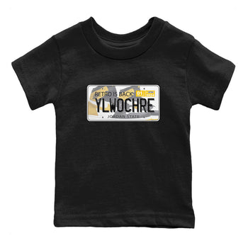 1s Yellow Ochre shirt to match jordans Jordan Plate sneaker tees Air Jordan 1 High OG Yellow Ochre SNRT sneaker release tees baby toddler Black 2 cotton Shirt