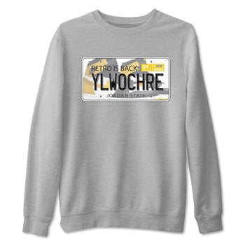1s Yellow Ochre shirt to match jordans Jordan Plate sneaker tees Air Jordan 1 High OG Yellow Ochre SNRT Sneaker Release Tees unisex cotton Heather Grey 2 crew neck shirt