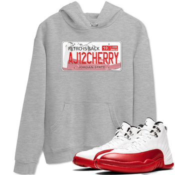 Jordan 12 Retro Cherry shirt to match jordans Varsity Red Jordan Plate special sneaker matching tees 12s Cherry SNRT sneaker tees Unisex Heather Grey 1 T-Shirt