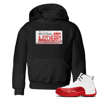 Jordan 12 Retro Cherry shirt to match jordans Varsity Red Jordan Plate special sneaker matching tees 12s Cherry SNRT sneaker tees Baby Toddler Black 1 T-Shirt