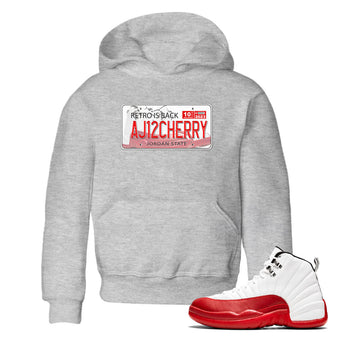 Jordan 12 Retro Cherry shirt to match jordans Varsity Red Jordan Plate special sneaker matching tees 12s Cherry SNRT sneaker tees Baby Toddler Heather Grey 1 T-Shirt