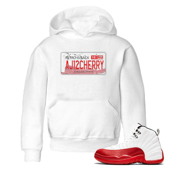 Jordan 12 Retro Cherry shirt to match jordans Varsity Red Jordan Plate special sneaker matching tees 12s Cherry SNRT sneaker tees Baby Toddler White 1 T-Shirt