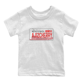 Jordan 12 Retro Cherry shirt to match jordans Varsity Red Jordan Plate special sneaker matching tees 12s Cherry SNRT sneaker tees Baby Toddler White 2 T-Shirt