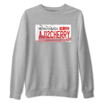 Jordan 12 Retro Cherry shirt to match jordans Varsity Red Jordan Plate special sneaker matching tees 12s Cherry SNRT sneaker tees Unisex Heather Grey 2 T-Shirt