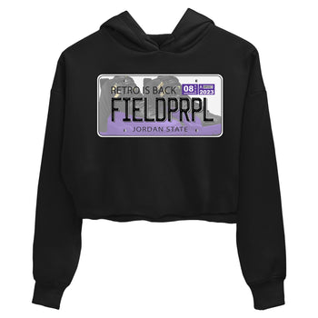 12s Field Purple shirt to match jordans Jordan Plate sneaker tees Air Jordan 12 Field Purple SNRT Sneaker Release Tees Black 2 Crop T-Shirt