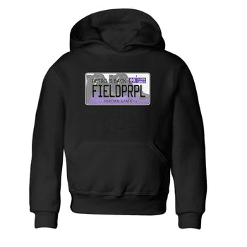 12s Field Purple shirt to match jordans Jordan Plate sneaker tees Air Jordan 12 Field Purple SNRT Sneaker Release Tees Baby Toddler Black 2 T-Shirt