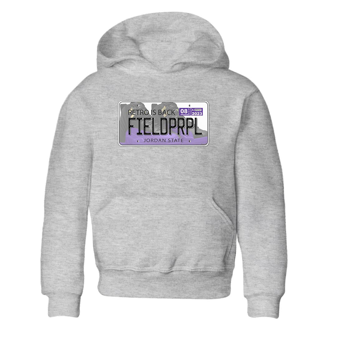 12s Field Purple shirt to match jordans Jordan Plate sneaker tees Air Jordan 12 Field Purple SNRT Sneaker Release Tees Baby Toddler Heather Grey 2 T-Shirt