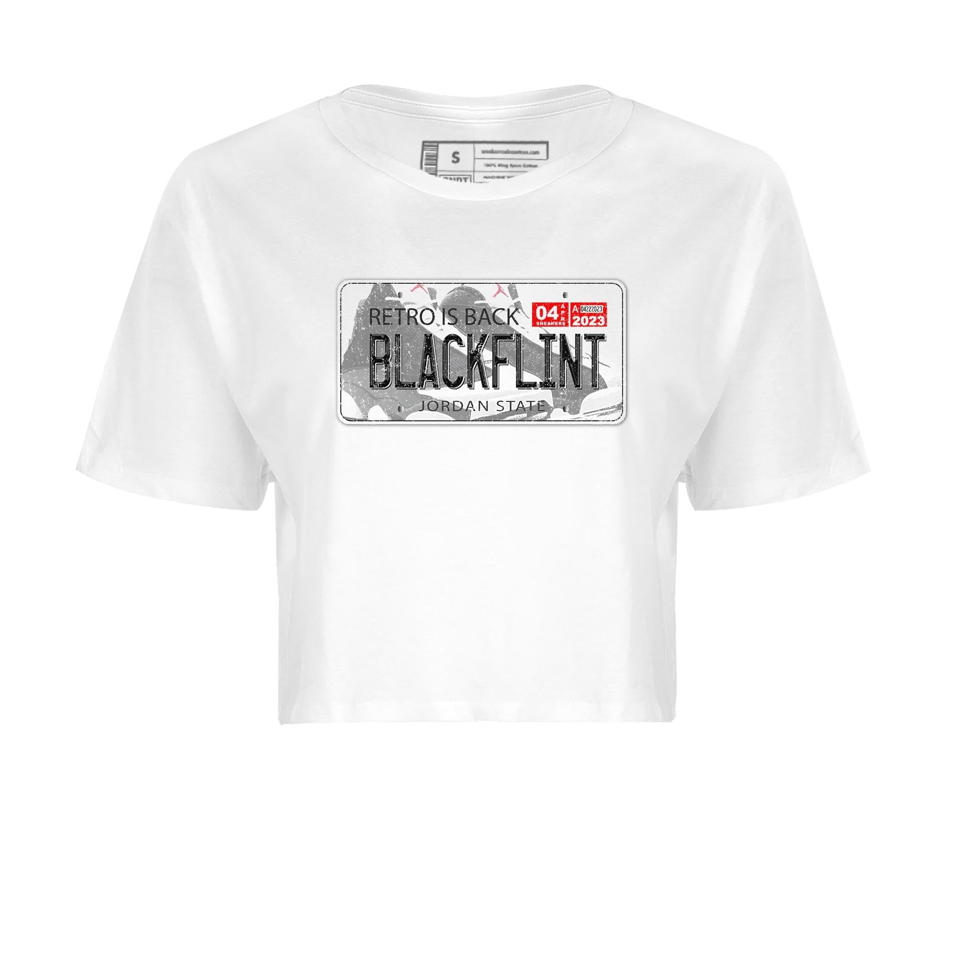 Air Jordan 13 Black Flint Sneaker Match Tees Jordan Plate Sneaker Tees AJ 13s Black Flint Sneaker Release Tees Women's Shirts White 2