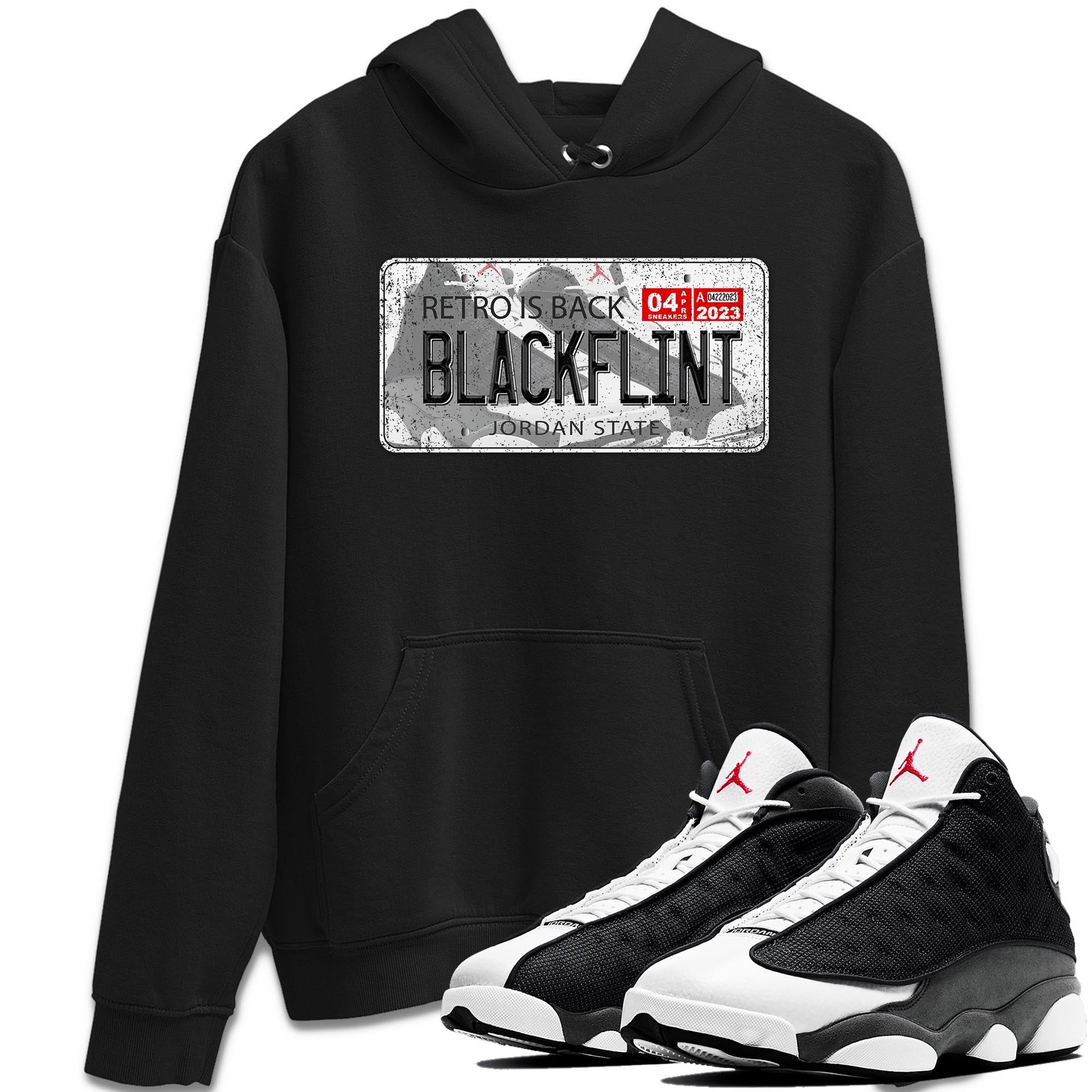 Air Jordan 13 Black Flint Sneaker Match Tees Jordan Plate Sneaker Tees AJ 13s Black Flint Sneaker Release Tees Unisex Shirts Black 1