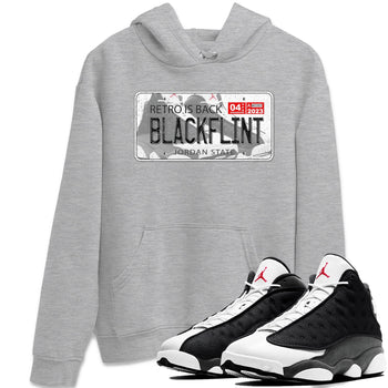Air Jordan 13 Black Flint Sneaker Match Tees Jordan Plate Sneaker Tees AJ 13s Black Flint Sneaker Release Tees Unisex Shirts Heather Grey 1
