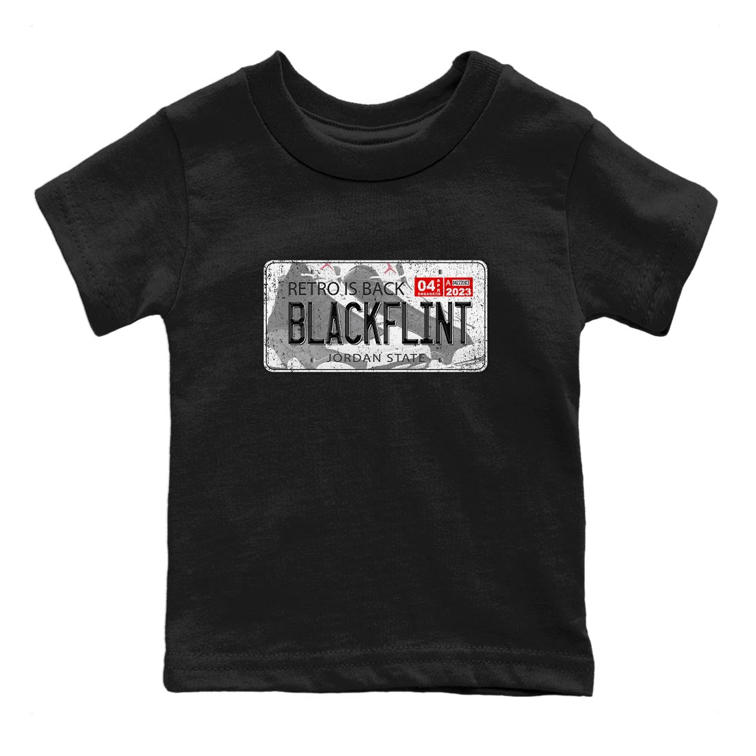 Air Jordan 13 Black Flint Sneaker Match Tees Jordan Plate Sneaker Tees AJ 13s Black Flint Sneaker Release Tees Kids Shirts Black 2