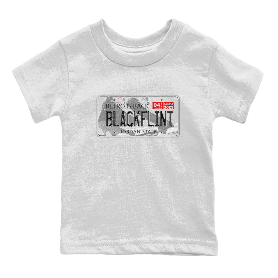 Air Jordan 13 Black Flint Sneaker Match Tees Jordan Plate Sneaker Tees AJ 13s Black Flint Sneaker Release Tees Kids Shirts White 2
