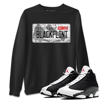 Air Jordan 13 Black Flint Jordan Plate Crew Neck Sneaker Tees AJ 13s Black Flint Sneaker T-Shirts Washing and Care Tip