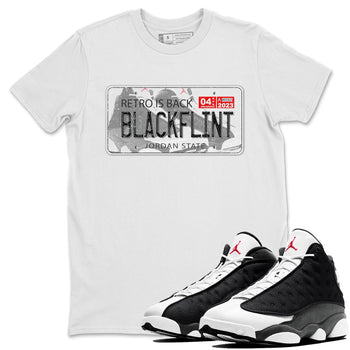 Air Jordan 13 Black Flint Sneaker Match Tees Jordan Plate Sneaker Tees AJ 13s Black Flint Sneaker Release Tees Unisex Shirts White 1