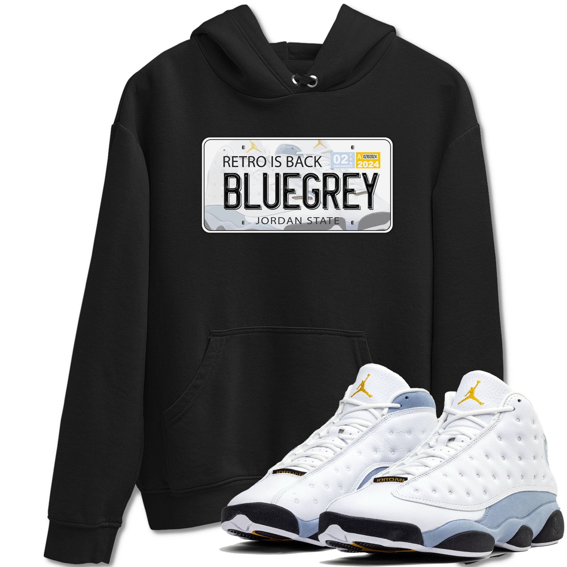 13s Blue Grey shirt to match jordans Jordan Plate sneaker tees Air Jordan 13 Blue Grey SNRT Sneaker Release Tees unisex cotton Black 1 crew neck shirt