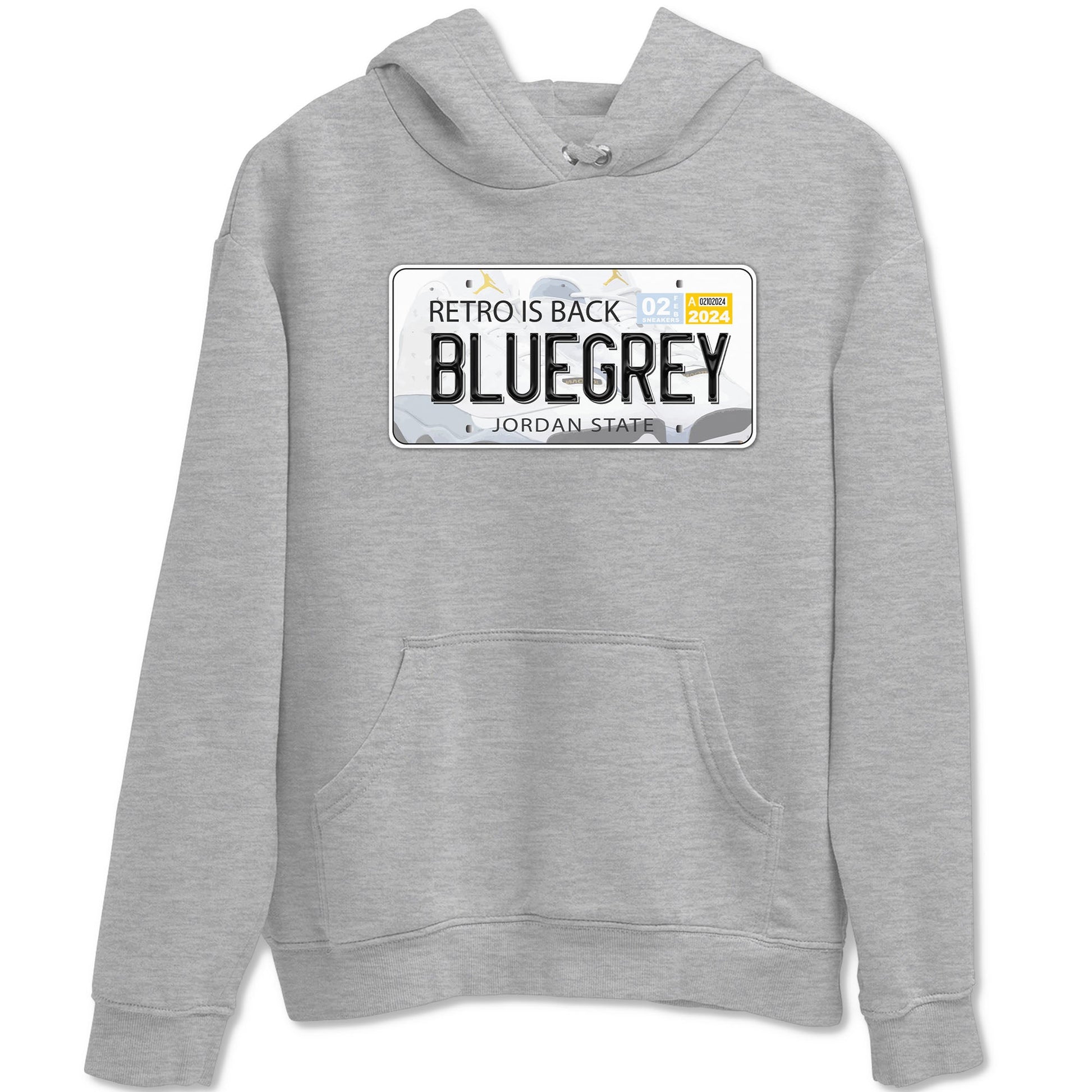 13s Blue Grey shirt to match jordans Jordan Plate sneaker tees Air Jordan 13 Blue Grey SNRT Sneaker Release Tees unisex cotton Heather Grey 2 crew neck shirt
