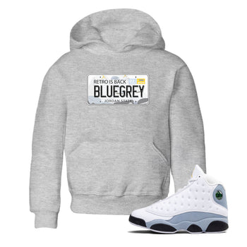 13s Blue Grey shirt to match jordans Jordan Plate sneaker tees Air Jordan 13 Blue Grey SNRT sneaker release tees baby toddler Heather Grey 1 cotton Shirt