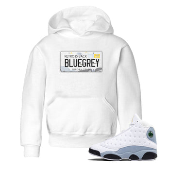 13s Blue Grey shirt to match jordans Jordan Plate sneaker tees Air Jordan 13 Blue Grey SNRT sneaker release tees baby toddler White 1 cotton Shirt