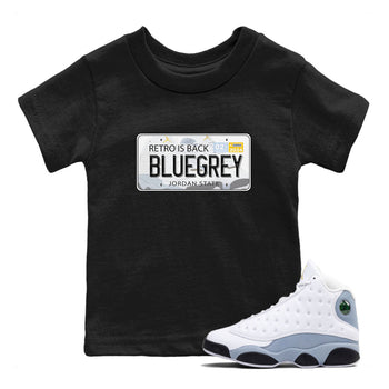 13s Blue Grey shirt to match jordans Jordan Plate sneaker tees Air Jordan 13 Blue Grey SNRT sneaker release tees baby toddler Black 1 cotton Shirt