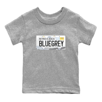 13s Blue Grey shirt to match jordans Jordan Plate sneaker tees Air Jordan 13 Blue Grey SNRT sneaker release tees baby toddler Heather Grey 2 cotton Shirt