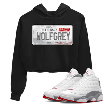 AJ13 Wolf Grey Sneaker Match Tees Jordan Plate Sneaker Tees Air Jordan 13 Wolf Grey SNRT Sneaker Release Tees Women's Shirts Black 1