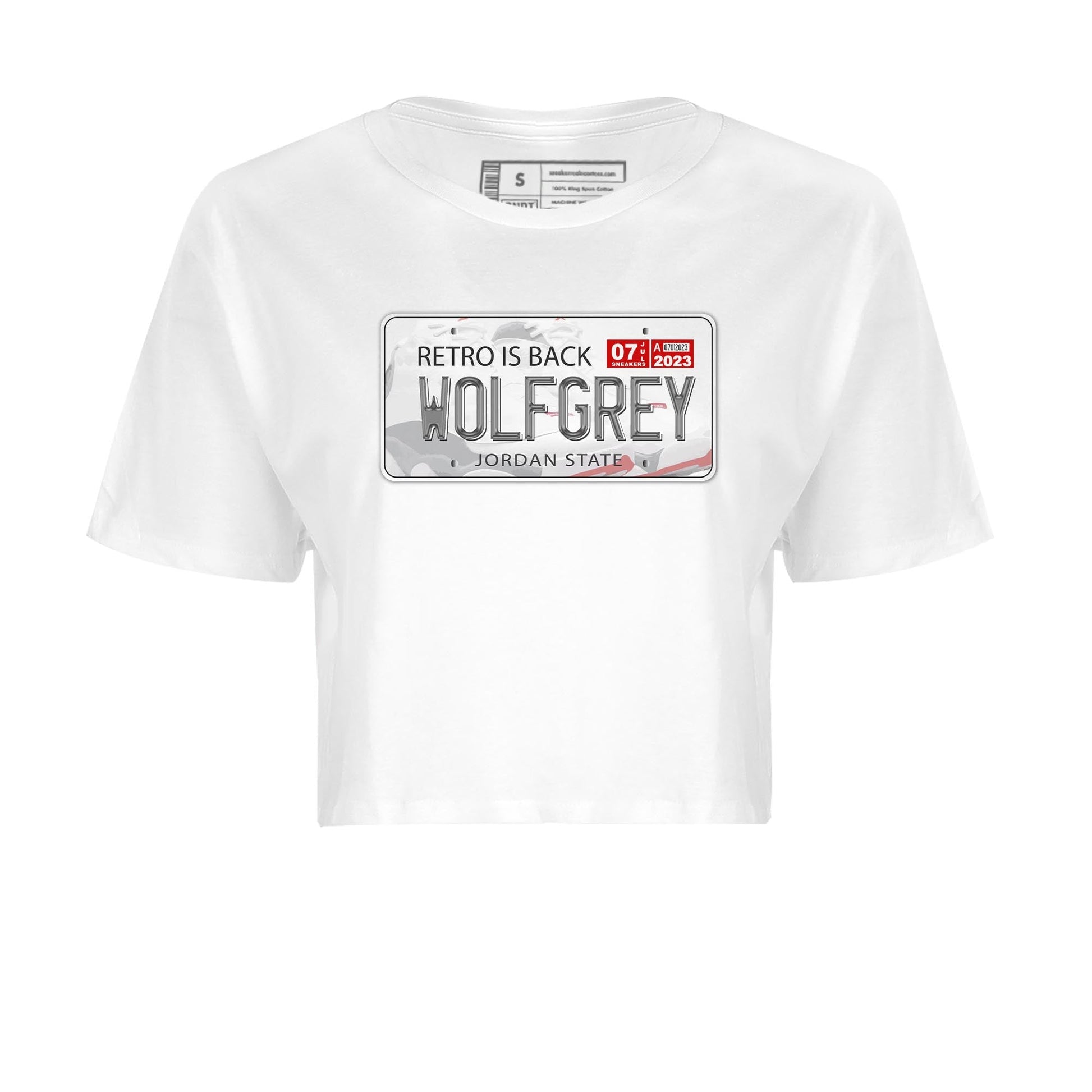 AJ13 Wolf Grey Sneaker Match Tees Jordan Plate Sneaker Tees Air Jordan 13 Wolf Grey SNRT Sneaker Release Tees Women's Shirts White 2