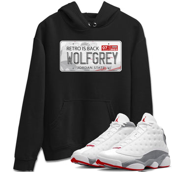 AJ13 Wolf Grey Sneaker Match Tees Jordan Plate Sneaker Tees Air Jordan 13 Wolf Grey SNRT Sneaker Release Tees Unisex Shirts Black 1