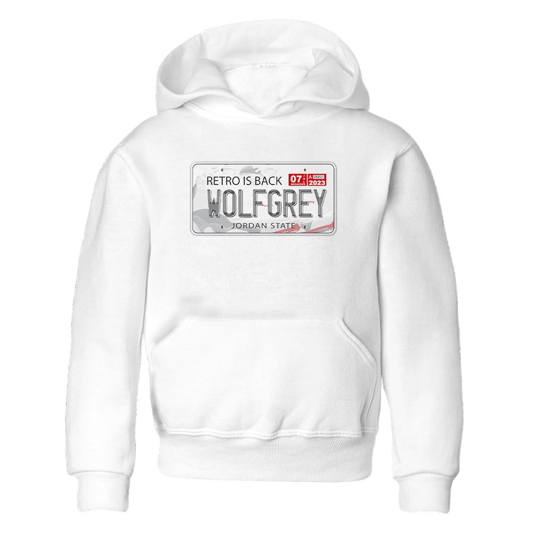 AJ13 Wolf Grey Sneaker Match Tees Jordan Plate Sneaker Tees Air Jordan 13 Wolf Grey SNRT Sneaker Release Tees Kids Shirts White 2