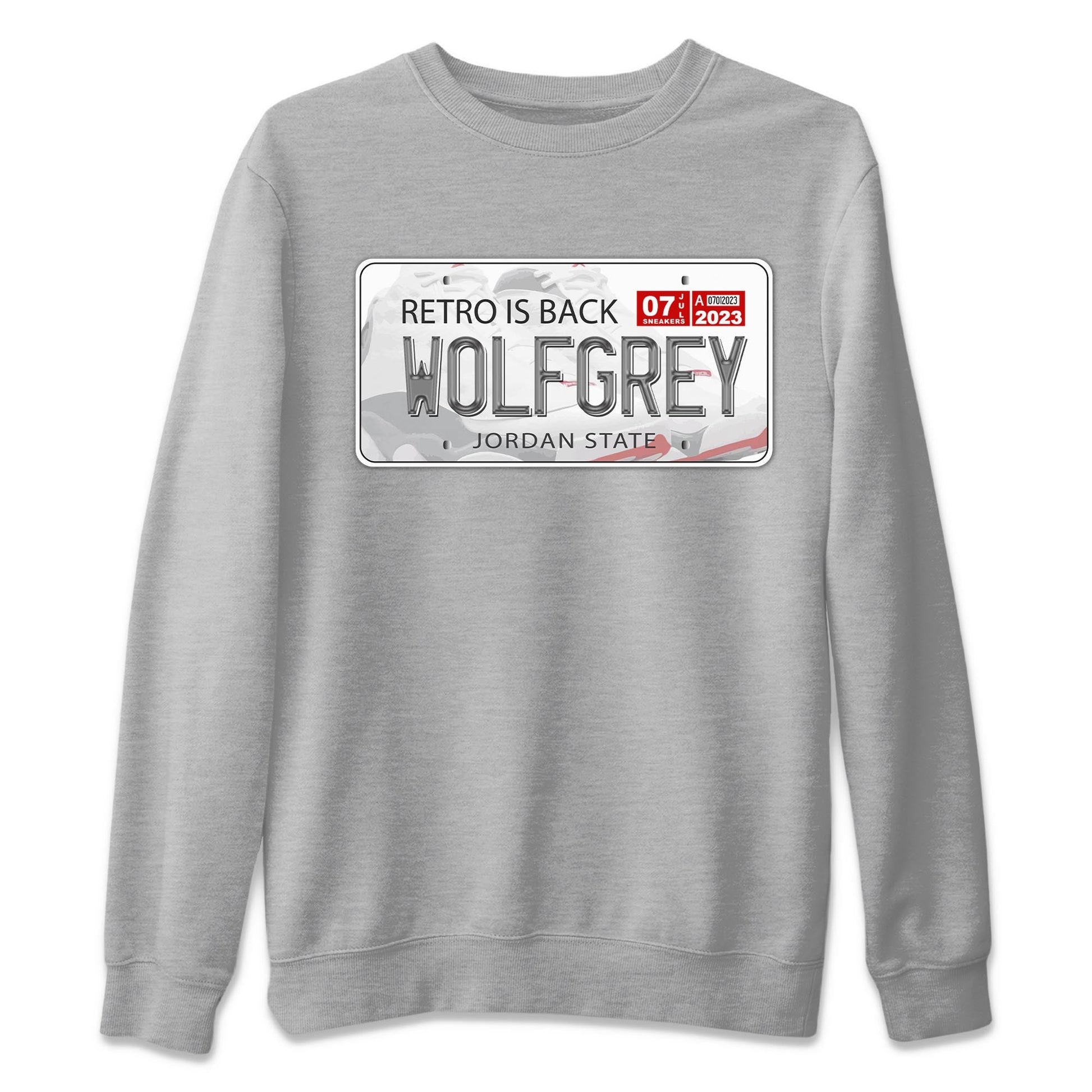 AJ13 Wolf Grey Sneaker Match Tees Jordan Plate Sneaker Tees Air Jordan 13 Wolf Grey SNRT Sneaker Release Tees Unisex Shirts Heather Grey 2