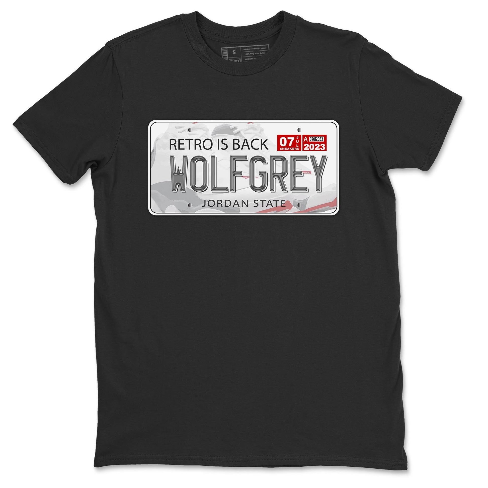 AJ13 Wolf Grey Sneaker Match Tees Jordan Plate Sneaker Tees Air Jordan 13 Wolf Grey SNRT Sneaker Release Tees Unisex Shirts Black 2