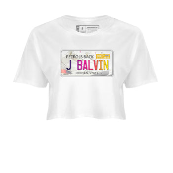 Air Jordan 3 J Balvin shirt to match jordans Jordan Plate sneaker tees Crew Neck Air Jordan 3 X J Balvin SNRT Sneaker Release Tees White 2 Crop T-Shirt