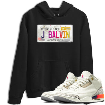 Air Jordan 3 J Balvin shirt to match jordans Jordan Plate sneaker tees Crew Neck Air Jordan 3 X J Balvin SNRT Sneaker Release Tees Unisex Casual Shirts Black 1 T-Shirt