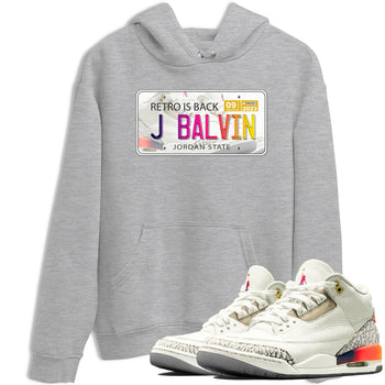 Air Jordan 3 J Balvin shirt to match jordans Jordan Plate sneaker tees Crew Neck Air Jordan 3 X J Balvin SNRT Sneaker Release Tees Unisex Casual Shirts Heather Grey 1 T-Shirt