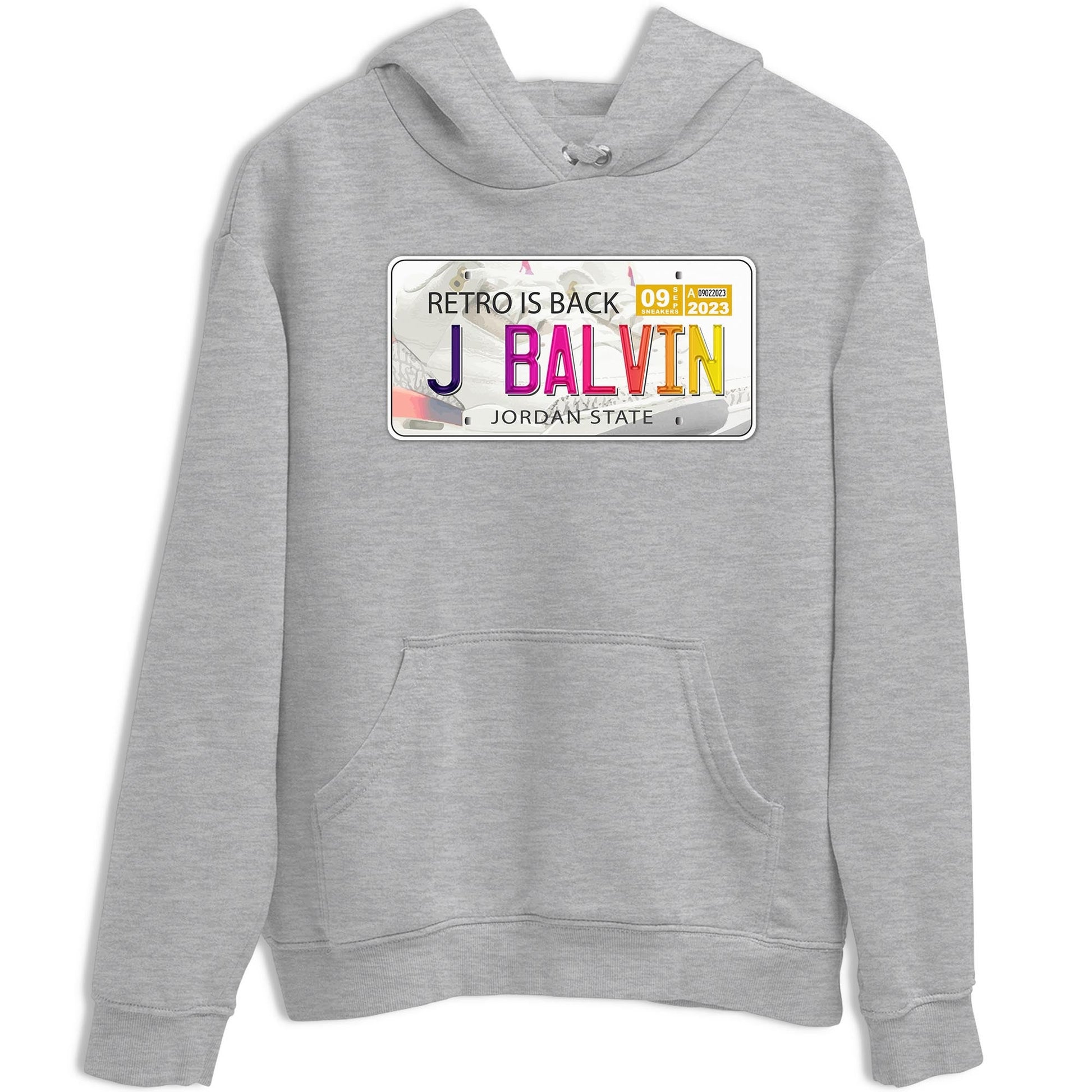 Air Jordan 3 J Balvin shirt to match jordans Jordan Plate sneaker tees Crew Neck Air Jordan 3 X J Balvin SNRT Sneaker Release Tees Unisex Casual Shirts Heather Grey 2 T-Shirt