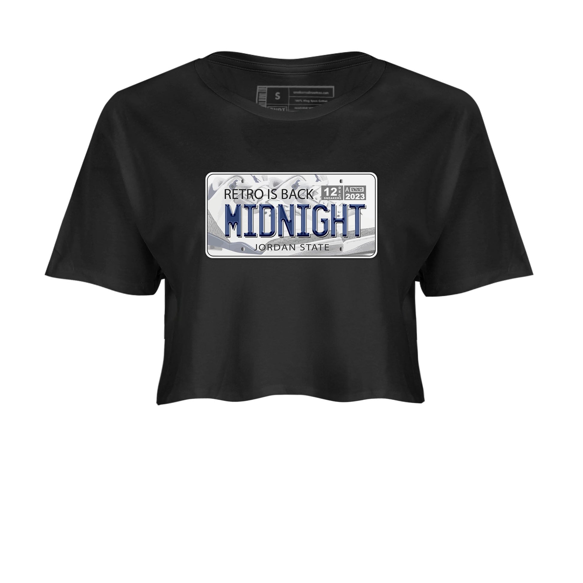 Air Jordan 3 Retro Midnight Navy shirt to match jordans Jordan Plate sneaker shirt 3s Midnight Navy SNRT sneaker tees Black 2 crop shirt