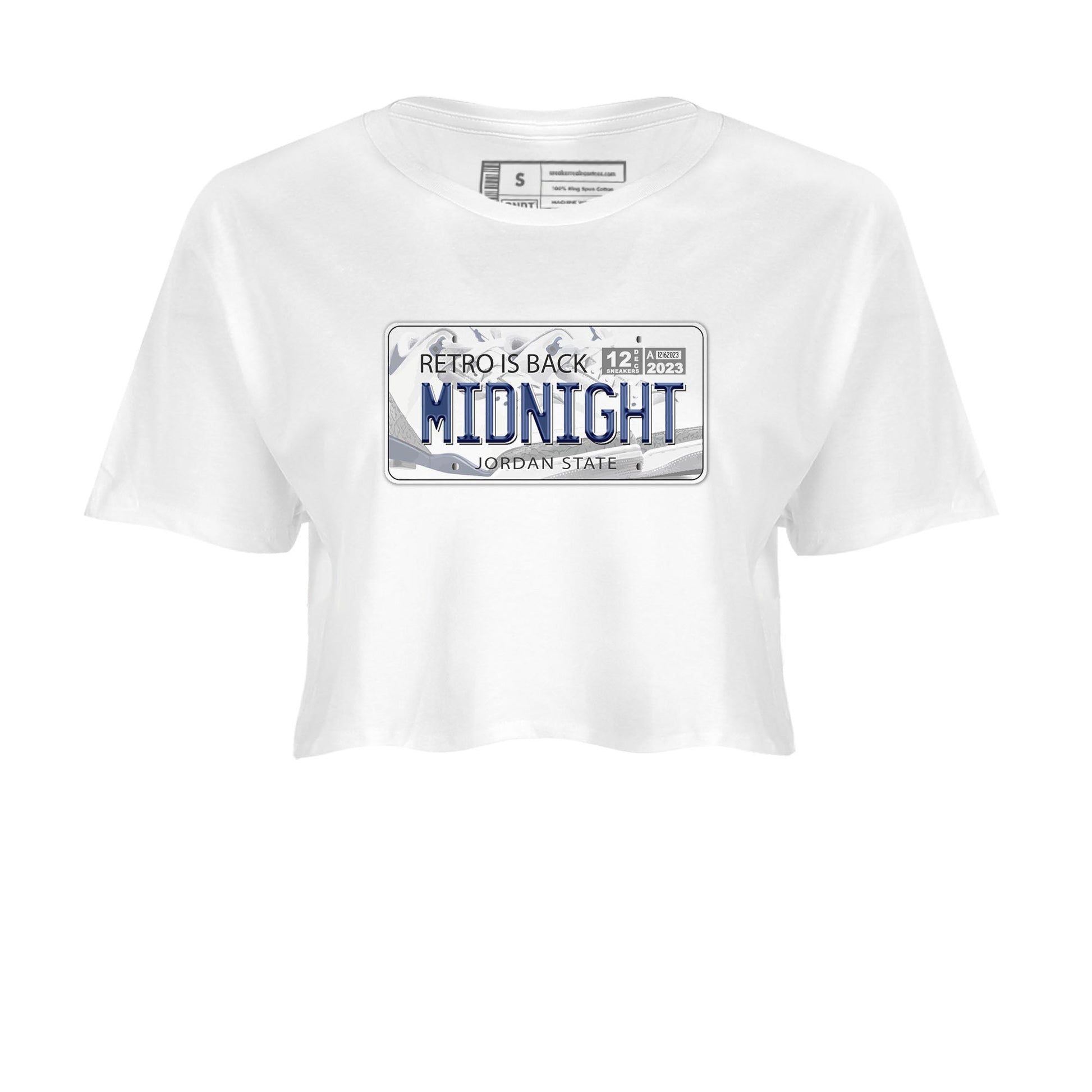 Air Jordan 3 Retro Midnight Navy shirt to match jordans Jordan Plate sneaker shirt 3s Midnight Navy SNRT sneaker tees White 2 crop shirt