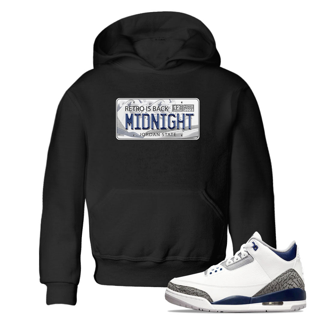 Air Jordan 3 Retro Midnight Navy shirt to match jordans Jordan Plate sneaker shirt 3s Midnight Navy SNRT sneaker tees baby toddler Black 1 cotton Shirt