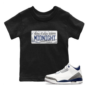 Air Jordan 3 Retro Midnight Navy shirt to match jordans Jordan Plate sneaker shirt 3s Midnight Navy SNRT sneaker tees baby toddler Black 1 cotton Shirt